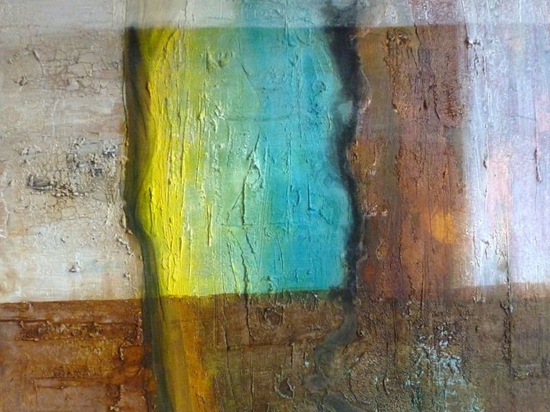 90x90 Acryl Mischtechnik Leinwand