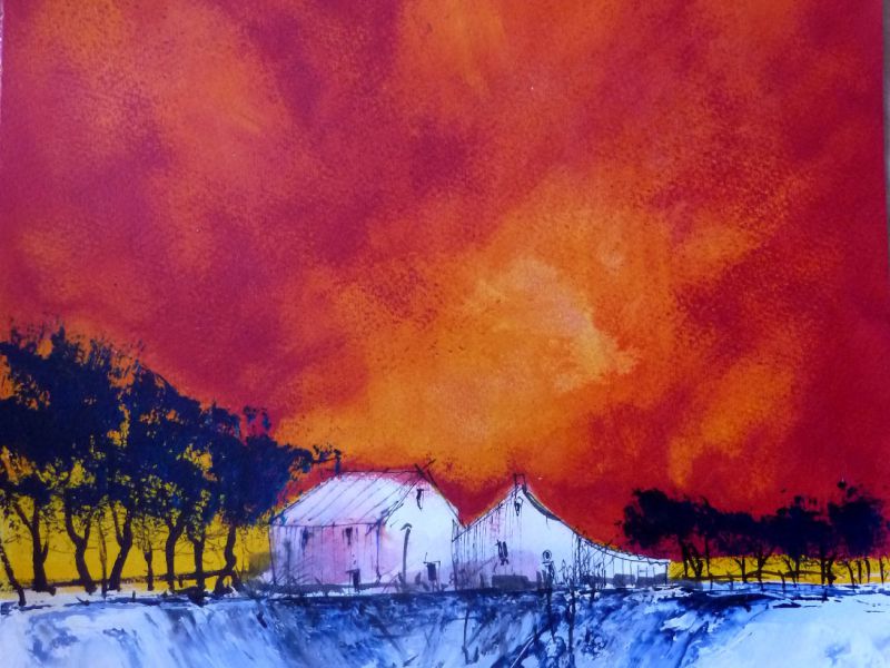 An der Klippe Acryl Papier
