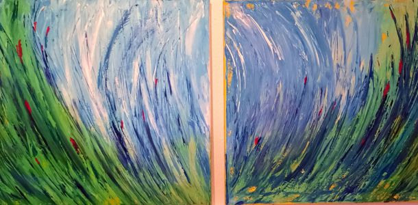Dyptichon 80x200 Acryl Leinwand