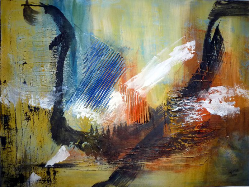 Fiesta Acryl Collage Leinwand