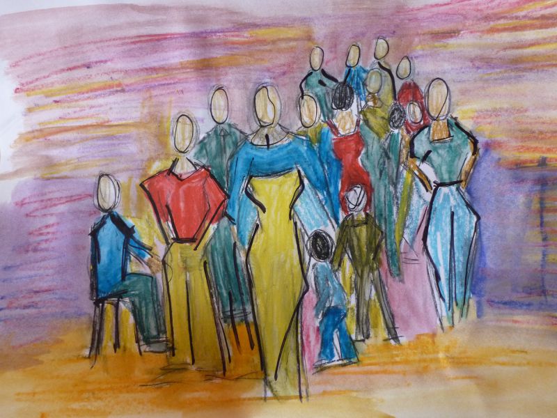 Im Foyer  30x40 Aquarell