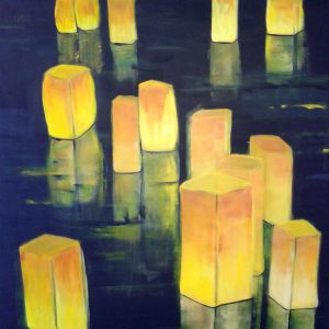Spiegelung 100x120 Acryl Leinwand