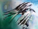 Vogelflug Acryl MIschtechnik Leinwand  1 