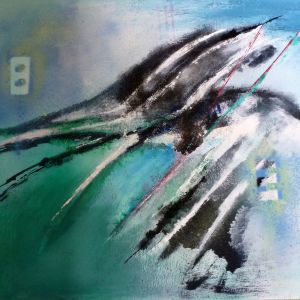 Vogelflug Acryl MIschtechnik Leinwand  1 