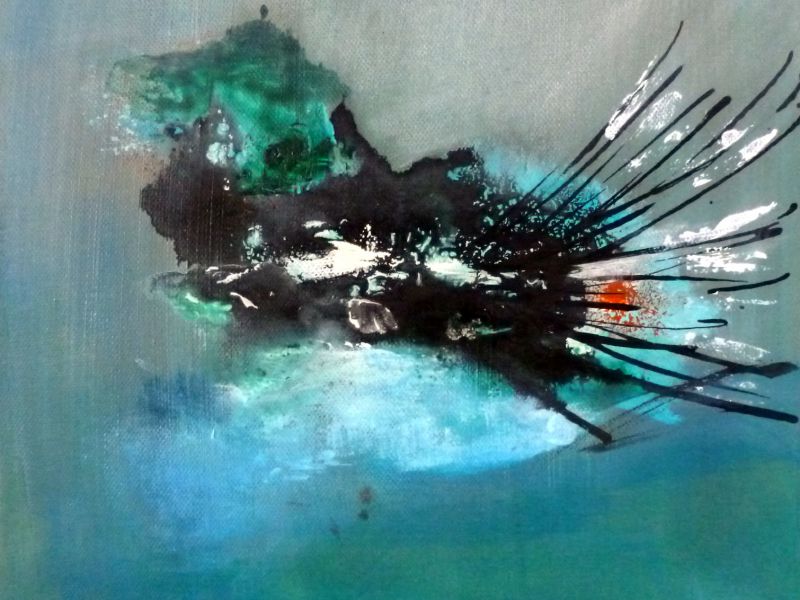 Vogelflug Acryl MIschtechnik Leinwand  3 